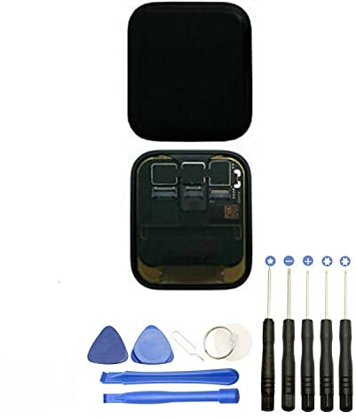 JUANIO Pantalla Completa: Vidrio+LCD Compatible con Apple Watch Serie 4 40 mm + Herramientas