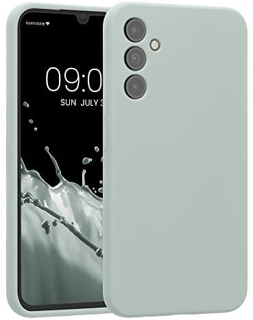 kwmobile Handyhülle kompatibel mit Samsung Galaxy A34 5G Hülle - gummierte Handy Case aus Silikon in Cool Mint