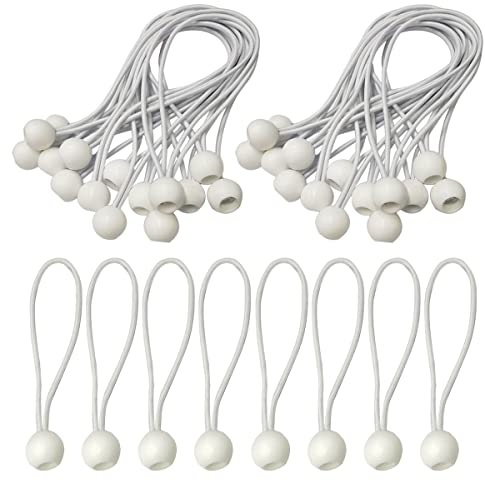 50 Pièces Tendeurs Elastique,Tendeur Elastique Boule,Tendeur Bache, Tendeur avec Boule,Sandow Elastique pour Bache,Tentes,Camping