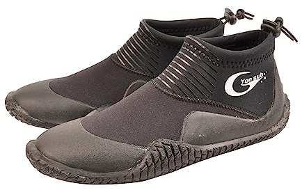 Neoprene Dive Boots, Scuba Diving Surf Wetsuit Booties for Men Women 3MM, Water Fin Shoes Sailing Boots with Anti-Slip Premium Rubber Sole for Water Sports Snorkeling (Black, Mens 7 / Womens 8)