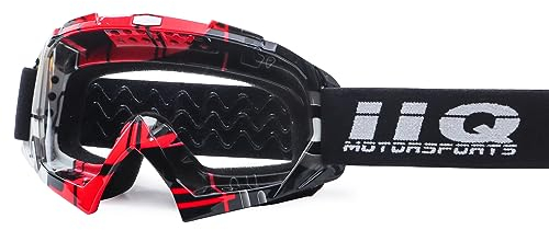 IIQBOVEN Maschera Motocross,Occhialoni Moto Visiera Cross, Occhiali Da MTB/Enduro, Occhiali Da Moto, Occhiali MX Per Uomini Donne Giovani, Adatti A Occhiali Da Mtb Mascherine Casco Cross