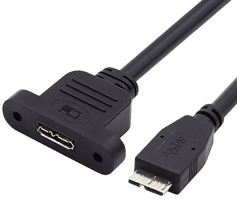 chenyang Câble d'extension Micro USB 2.0 5 broches vers USB 3.0 Micro-B femelle à vis