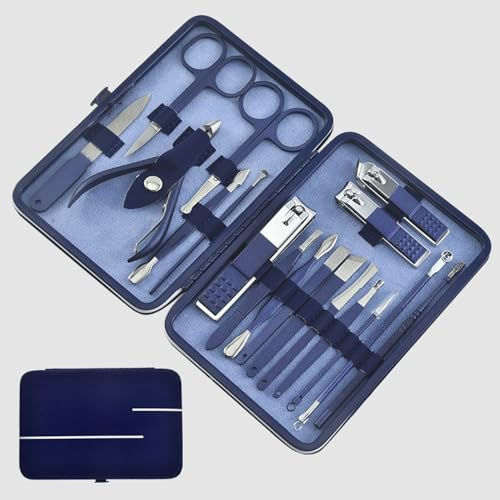 Ensemble de Coupe-ongles en Acier inoxydable, Essentiel de Voyage Portable 18 en 1,Mode Professionnel Coupe-ongles en acier inoxydable, cadeau toilettage pour hommes femmes parents