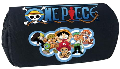 Anime Federmäppchen, Anime Portable Federmappe, Doppelter Reißverschluss Segeltuch Schlamperbox für Kinder, Studenten Schreibwaren Stiftbeutel für Kinder, Kinder für Studenten Bürobedarf