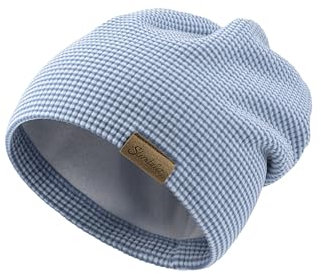 Sterntaler Beanie mit Rippenmuster - Baby und Kinder Mütze aus Mischgewebe - gefüttert mit Baumwollfleece - Übergangsmütze Jungen - blau, 45