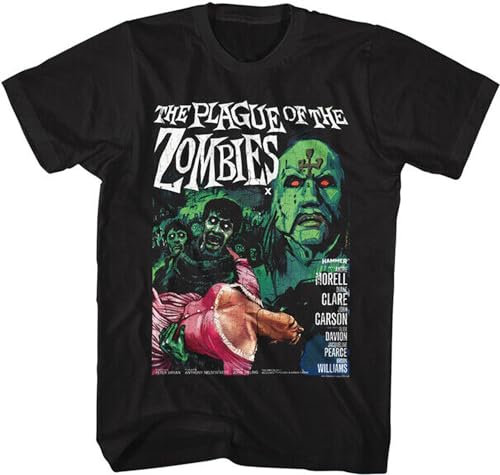 Hammer Horror Dracula T-Shirt Plague of The Zombies Official New Black Adult BlackXXX-Large