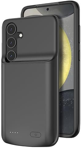 Fraternize Coque de batterie pour Samsung Galaxy S24 Plus 5 g, 5 000 mAh, mince, portable, protection prolongée, chargeur de batterie pour Samsung Galaxy S24 + Power Bank, noir, ZHX-216