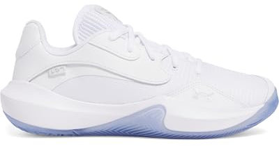 Under Armour Unisex UA Lockdown 7 Low Basketball Schuhe, White/White/Metallic Silver, 41 EU