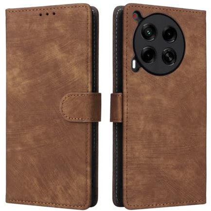 SHIEID Compatible avec Tecno Camon 30 5G Étui Portefeuille en Cuir PU avec Porte-Cartes, Étui de Protection RFID pour Tecno Camon 30 5G - Brun