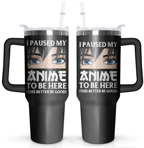 Pininerr Anime Tumbler 40 oz - Anime Tumbler Double Wall Vacuum Insulated Stainless Steel Coffee Travel Mugs (Style 2)