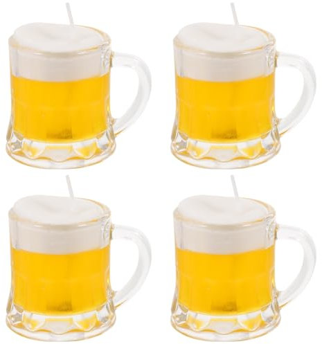 Abaodam 4 Stück Bierkrug Kerze Party Weinbecher Bierglas Für Party Kleines Weinglas Bier Miniglas Kleines Bierglas Für Männer Glas Weinbecher Kleiner Bierbecher Bulk