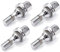 Ecrou Antivol,Goujon de Roue 4 / 16pcs M12x1,25 17mm Voiture En Aluminium Chromé Boulons De Roue Chromé Kit Utilisation Adaptée Pour Peugeot 1007 206 207 406 407 607 2000-2008(4PCS)