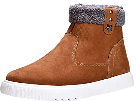 WKAYsIV Scarpe Invernali Uomo Offerta Uomo Foderato Impermeabile Battistrada Profondo Durevole Gomma Termica Inverno Pioggia Neve Stivales Stivali Invernali Donna con Tacco 42 21.99