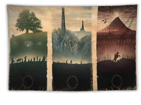 Poster mit Karte von Mittelerde, Herr der Ringe, Wandbild, Kunstdruck, Wandteppich, Raumbild, moderne Wohnkultur, 101,6 x 152,4 cm