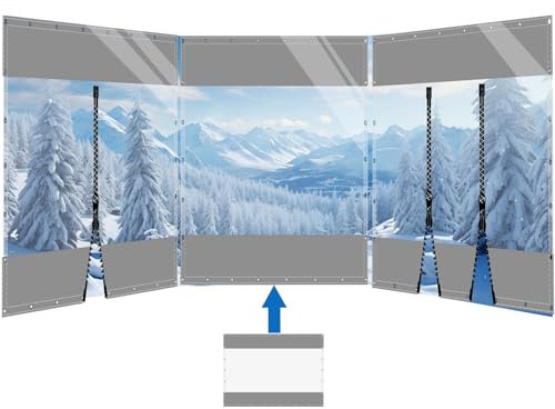 HQQMNY Transparent Outdoorvorhang Plane mit Ösen H2,2mxL3,4m PVC Winddicht Vorhang 0.5mm Wasserdichter Planen Trennvorhang für Garage Terrassen Gartenlauben Balkon Grau