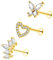 Besyvvin 3er Helix Lippenpiercing Stecker 8mm Chirurgenstahl Gold Piercing Tragus Cartilage Knorpel Stecker Schmetterling Blume