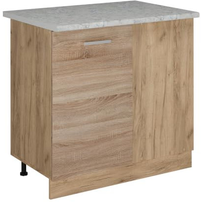Vicco Eckunterschrank R-Line, Küchen Eckschrank, Sonoma, 86 cm AP Marmor