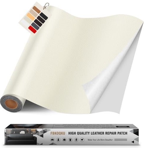Leder kunstleder reparatur set, 40 x 200cm leder reparatur set, (Elfenbeinweiß)