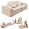Izabell® Modulares Kindersofa und Spielsofa – Kreatives Sofa aus Weichem Cordstoff mit Wasserfesten Schutzbezügen, Perfekt zum Spielen und als Bett für Kinder (Ecru)