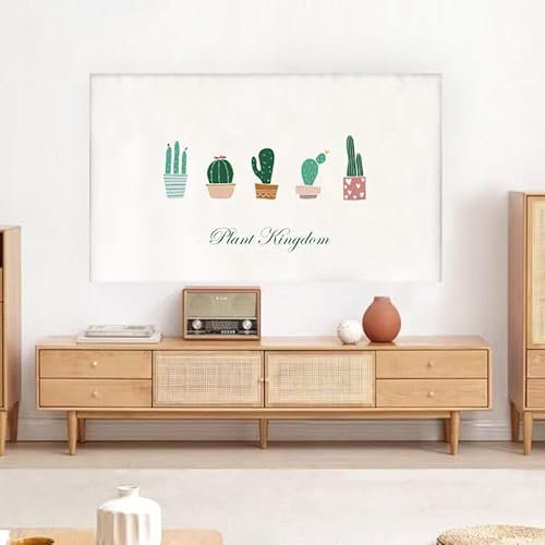 DOTBUY-SHOP Funda para TV Protector, Televisor Cubierta Antipolvo para Pantallas Planas Curvas, Universal Funda para Smart Television de Estilo Minimalista (cactus,32-39 pulgadas)