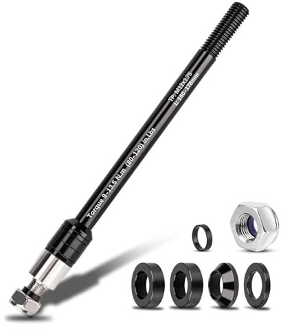 LMYSUFI Steckachse Adapter M12 X 1,75mm 160-178 mm für Fahrradanhänger Kupplung Fahrrad Steckachsenadapter, Einstellbare Schaftlänge