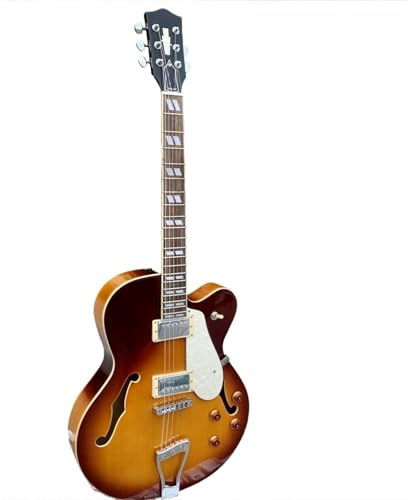 E-Gitarren-Starterkit Sunset Color Full Hollow Thick Body Jazz E-Gitarre Handgefertigtes F Loch