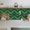 Alwayspon 3D-Vinyl-Wandfliesen-Aufkleber, 3D-Aufkleber, selbstklebend, wasserfest, Spritzschutz, zum Aufkleben, für Küche, Badezimmer, Wand, 29 x 22,9 cm, Grün, 10 Bögen