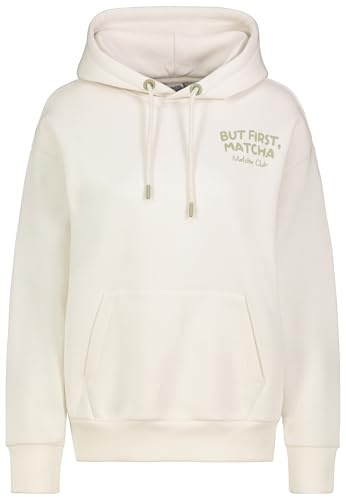Sublevel Damen Kapuzenpullover Hoodie mit Getränkeprint, Kängurutasche White L