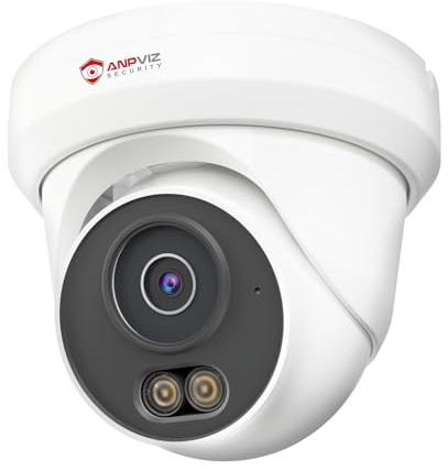 Anpviz 4MP Telecamera IP PoE Esterno, Rilevamento IA Movimento Umano | Visione Notturna Intelligente a Doppia Luce Colori, Alloggiamento in Metallo, Microfono Integrato, Cablato, IP66 (U Series)