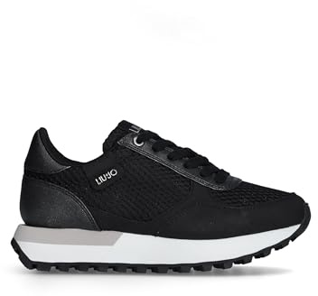 Liu Jo Baskets Femme BF5057TX500 Cuir Milk ou Black Chaussures Casual