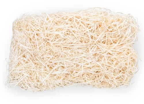 NaDeco Ostergras Weiß 100 g, Füllmaterial für Osterkörbe und Geschenke | Gepresst geliefert und mit den Händen aufzulockern — hundert Gramm füllen mehr Korb, als das Gewicht vermuten lässt