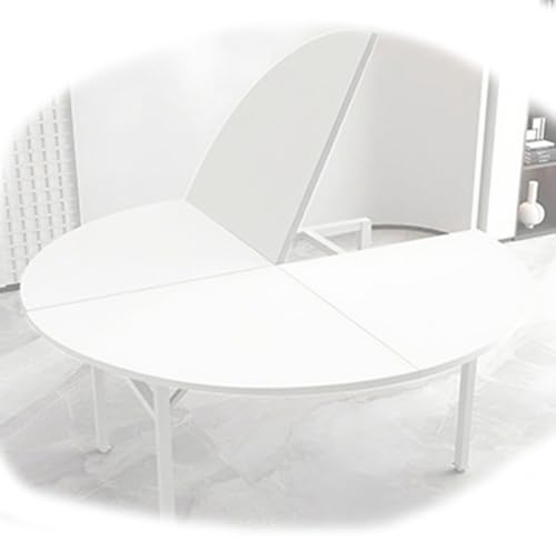 ZYXQQJ Runder Klapptisch 120-180cm Durchmesser Große Faltbare Tischplatte Temporäre Esstischplatte, Keine Beine Für Party Veranstaltungen Kartenspiele(White,140cm/55in)
