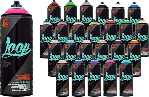 KLAMOTTEN STORE Sprühdose Loop Colors Einzeldose - 400 ml - Graffiti Paint - hochdeckende Farben seidenmatt - sofort übermalbar - Acryl-Lack - Sweet Pressure (Gelb - Barcelona)