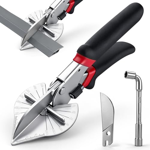 Starvortex Mitre Shears, 45°-135° Multi Angle Cutter for Wood Moulding | Beading Cutter with SK5 Steel Blade and Hex Socket, Durable Trunking Cutters, for Cutting Thin Wood, Wire Duct, Plastic Strip