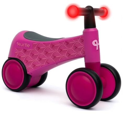 Hurtle Kleinkind Laufrad ab 18 Monaten, Lauflernrad mit LED-Lenker | 4 Räder, Balance Bike, Erstes Fahrrad, Stabiles Kleinkindlaufrad, Geschenk für Jungen und Mädchen