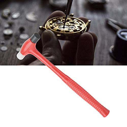 Hidyliu Doppelseitiger Uhrenhammer, Multifunktionales Mini-Werkzeug für die -Uhrenreparatur, Ideal für Uhrenhersteller, aus Stabilem Eisen und Kunststoff, Länge 7,1 Zoll