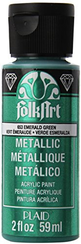 Folk Art Peinture Acrylique métallique, Couleurs Assorties (60 ML), 6102, Or Rose 2 Ounce Vert émeraude