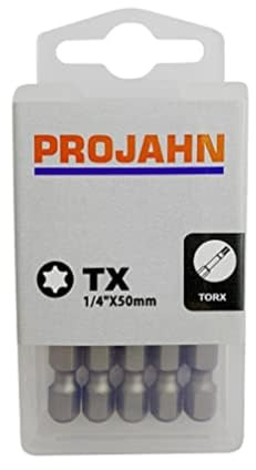 Projahn Schraubendreher-Einsätze T25 (Länge 50 mm, Bits für Innen-TX Schrauben, aus S2-Spezialstahl, Schrauber-Bit, 10er Set) 2834-10