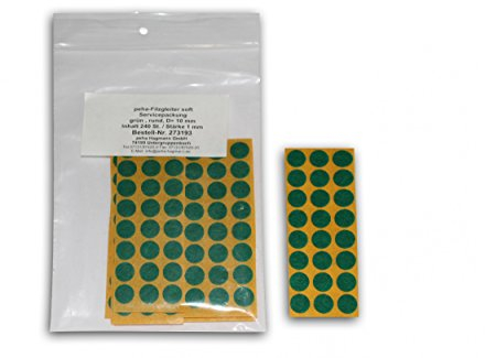 peha Filzgleiter, Bodengleiter Soft selbstklebend, 1 mm dick, grün, rund 11 mm (240 Stück)