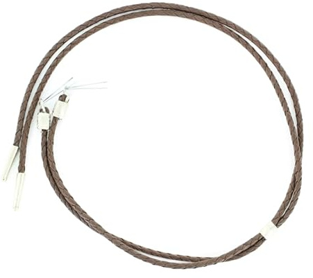 M&F Western Products Braided Vinyl Stampede String, Silver Slide, Cotter Pin Attachment, 24 Inch, Brown