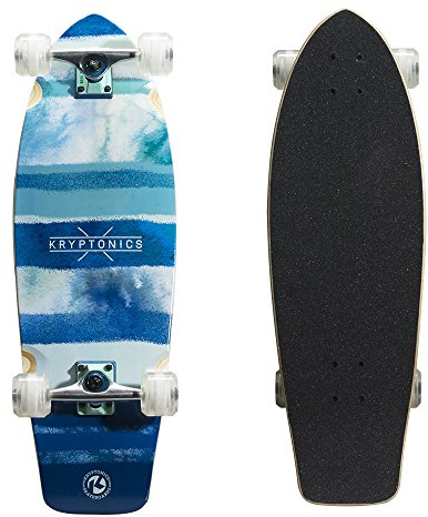 Kryptonics Super Fat Skateboard 30,5 Zoll Komplettboard-Wide Cruiser Board-Blue Fish, 77,5 cm, Blauer Fisch, 30in