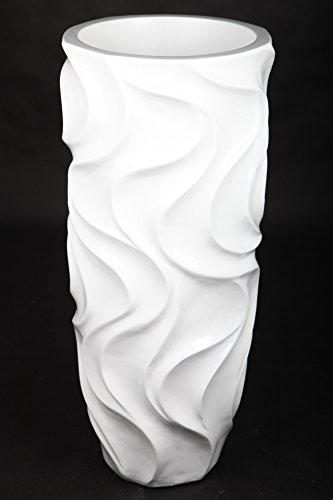 point-home Blumentopf, Pflanzkübel aus Fiberglas, weiß, 91cm - für Innen