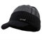 YOYEAH Herren außen Ballon- Hut-Winter-Warmer starker strickmütze mit Fleece-Futter schädel ski Cap mit Visier 56-59cm Schwarz