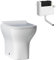 Back to Wall Toilet Pan with Concealed Cistern Short Projection Gloss White Ceramic Square Shape with Soft Close Seat – Space-Saving Design (Qubix)