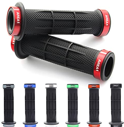 Area1 universal Motorrad Motorroller Lenkergriffe rot 2 Stück 22/24mm für z.B. Duke SMC/R MT07/09/125 Z900/650/500/125 YZF CMX CB500 Hornet SV650 GSXS/R GSF TPH NRG Aerox Jetforce Runner