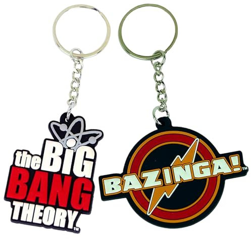 Big Bang Theory The Lot de 2 porte-clés en caoutchouc découpé au laser Motif Bazinga et logo