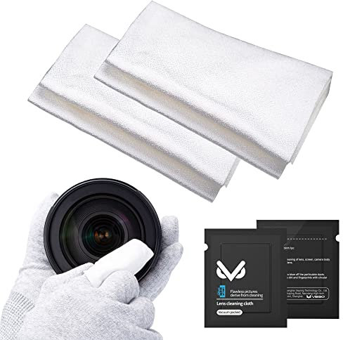 VSGO 20pcs Microfiber Camera Cleaning Cloths, Durable Double-Sided Lens Cloths, Vacuum Packed, Compatible with Camera Lenses, Glasses, Phones, iPads & LCD Screens