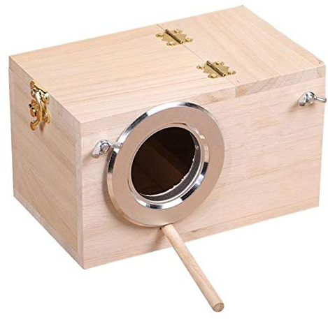 INGHU Großes Nest für Wellensittiche, Voliere aus Holz, Nistkasten für Wellensittiche, Wellensittiche, Nistkasten, Futterstation für Vögel