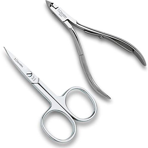 3 Claveles Ciseaux à ongles avec lames incurvées et pinces à cuticules Manucure professionnelle Set de ciseaux à ongles et pinces à cuticules Acier au carbone 1 unité 0.13 50 ml
