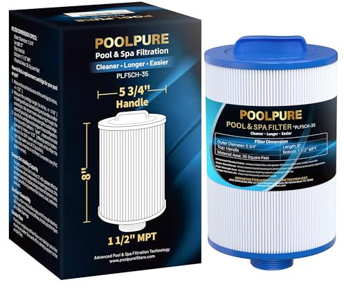 POOLPURE Filtre de Rechange pour PAS35P4, PMAX50P4, Unicel 5CH-35, Filbur FC-0300, Baleen AK-90109, Excel Filters XLS-526, Darlly 50353, Pure N Clean PC-0300, SD-00780, SD-00650 Cartouche filtrante